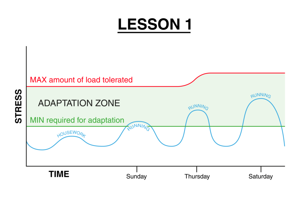 Graph explaining adaptation for a runner