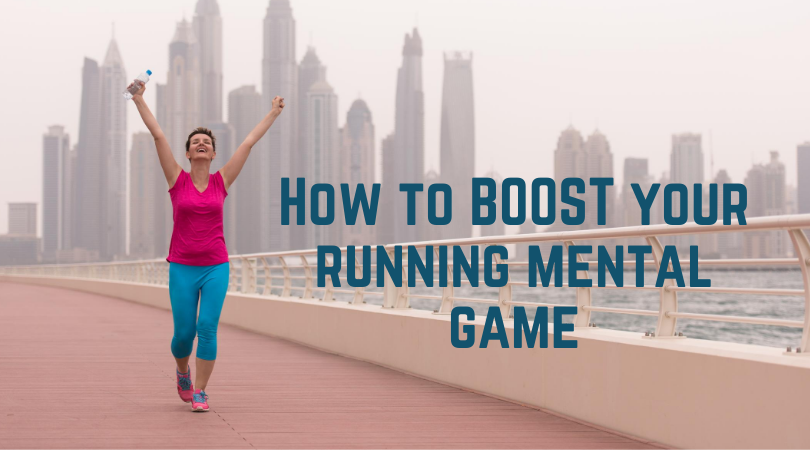 runner running with a happy mental game and blog title