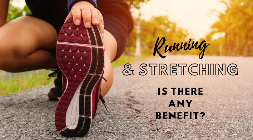 Runner stretching after running next to blog title text