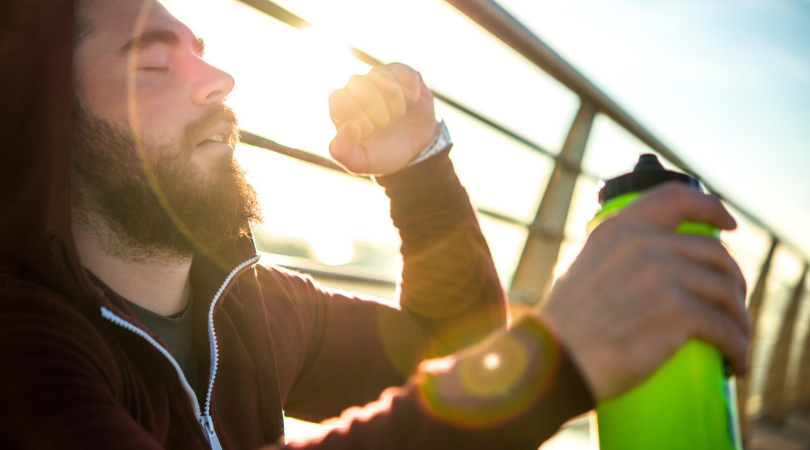 Runner recovering after running