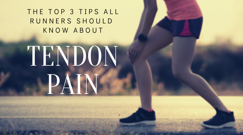 Runner having tendon pain with blog title