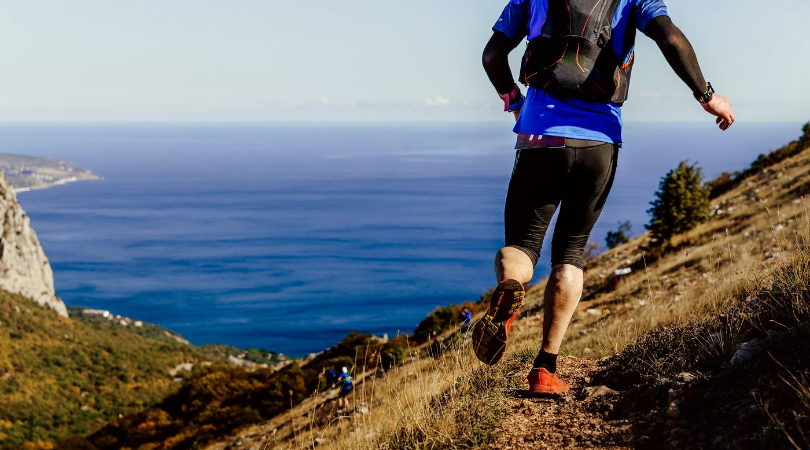 Runner running on the trails