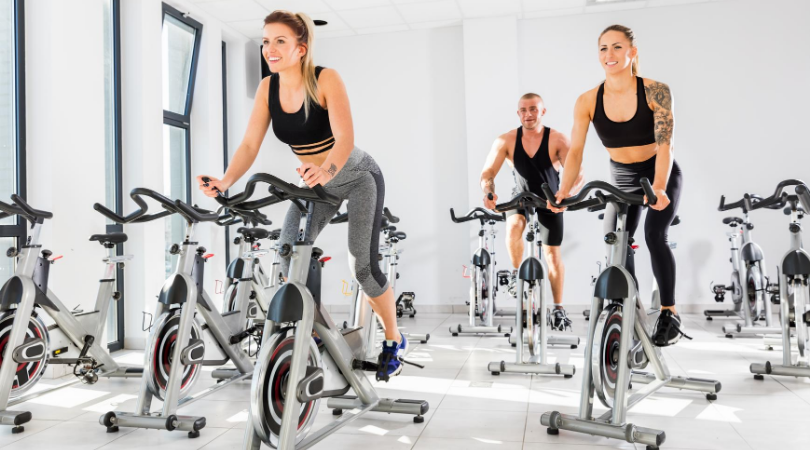 runners attending a spin class