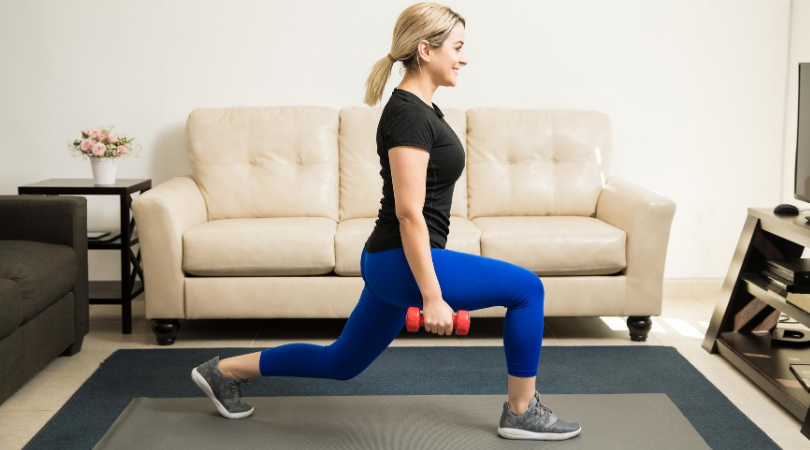 runner doing lunges at home